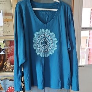 Life Is Good Long Sleeve, V Neck Tee